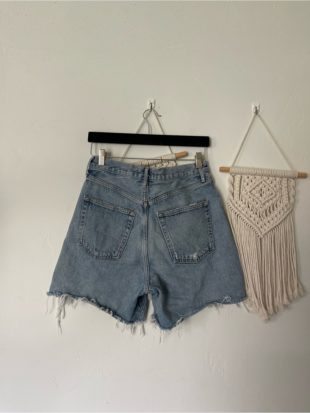 Agolde Stella High Waisted Raw Hem Shorts Organic Cotton - Picture 4 of 6